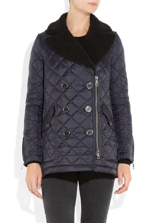 burberry brit faux shearling jacket|burberry shearling coats women's.